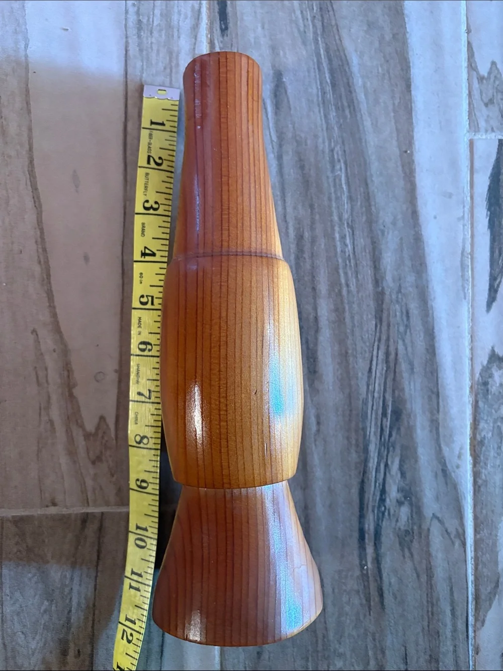 Handcrafted Brown Wooden Bud Vase - Home Accents